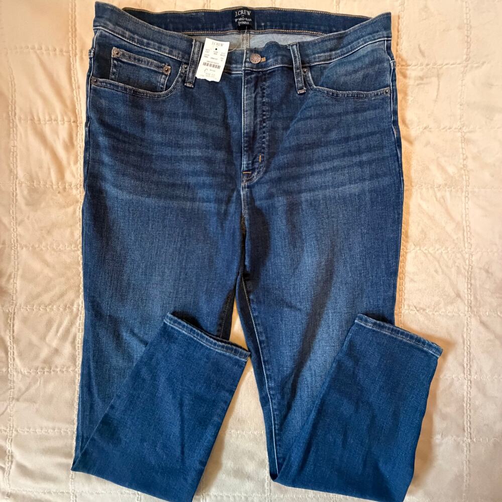 J.Crew 9" Mid-Rise Skinny Jeans Dark Wash Size 32 NWT